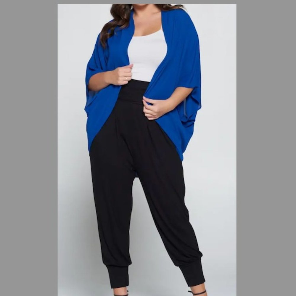 Banded Waist Harem Joggers Black Plus NEW!